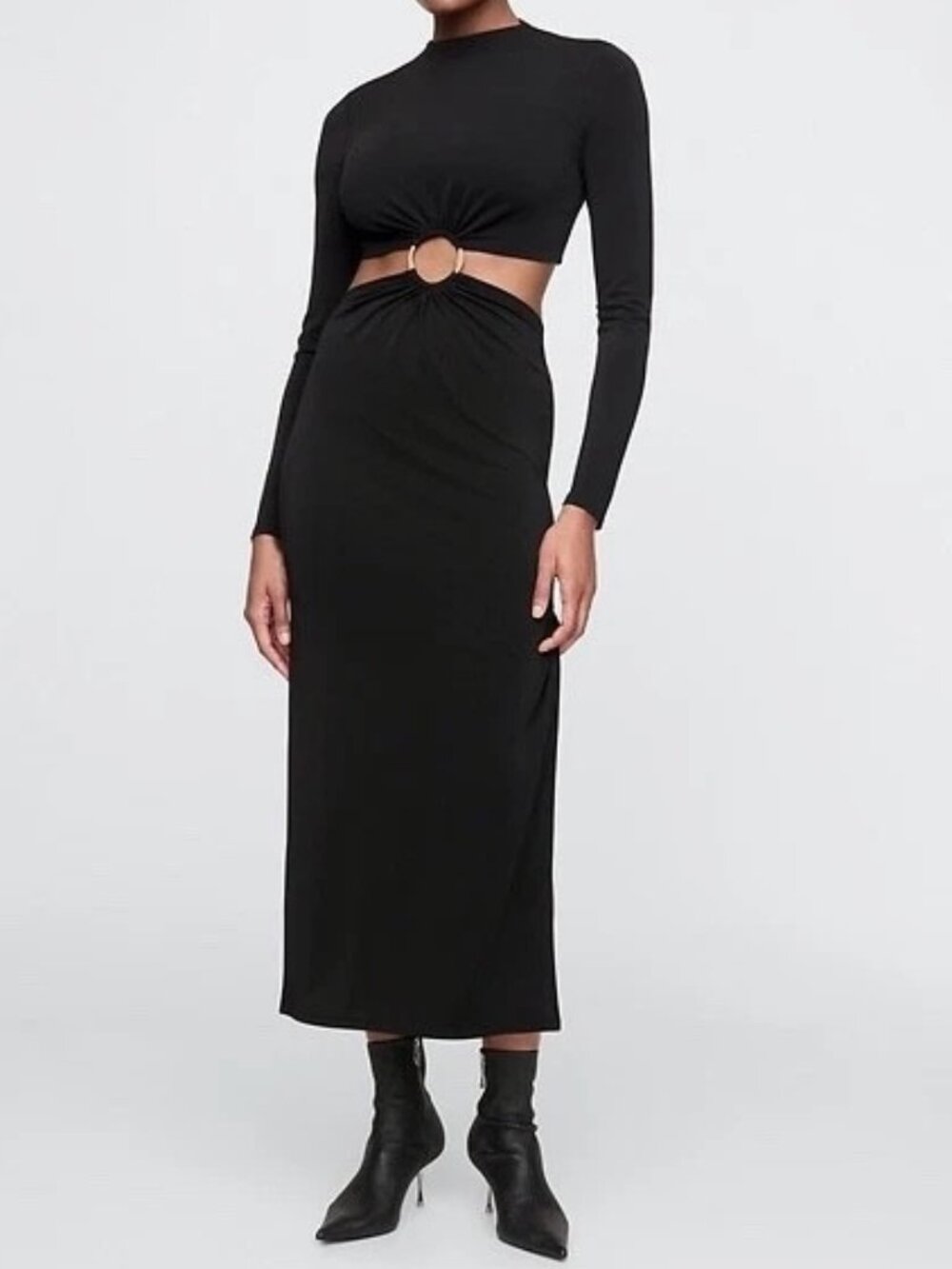 GAP x Cult Gaia Cut-Out Ring Long Sleeve Maxi Dress Size Large NWT